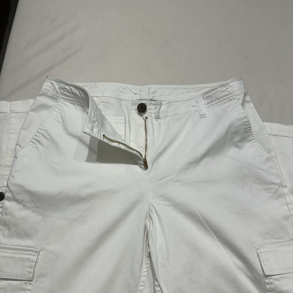 Liz Claiborne New York Womens White Stretch Cargo Pants / Utility Pants Size 14 - Picture 5 of 12